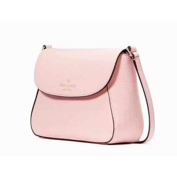 New Kate Spade Monica Mini Flap Crossbody bag Pebble Leather Tea Rose - Picture 2 of 5